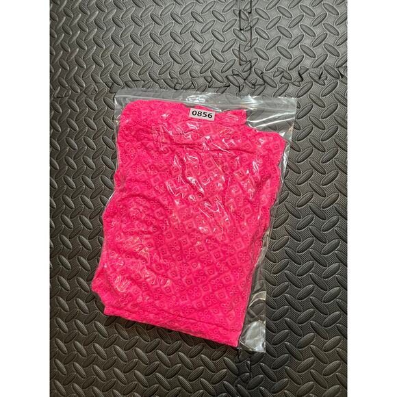 Lilly Pulitzer Aisha Romper Eyelet Lace Pink Isle Ditzy Diamond Poly Eyelet 10 - Picture 11 of 11